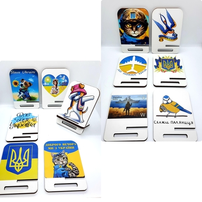 Дерев'яна підставка під телефон Українська тематика Зображення