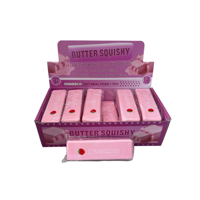 Іграшка антістрес Butter Squishy полуничка 13 см. Зображення