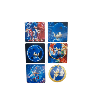 Дитячі наліпки Sonic 6 штук А4 Зображення