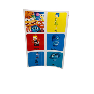 Наліпки Inside out 6 штук А4 Зображення