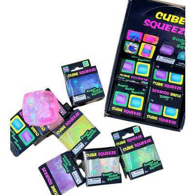 Антістрес куб Cube Sgueez Ball з великим блискітками  Зображення